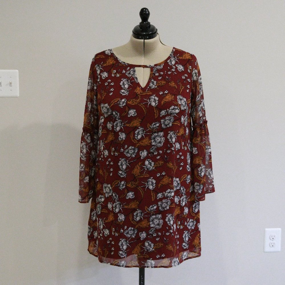 Floral Long Sleeve Xhilaration Dress